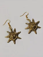 Handcrafted Dokra Brass Sun Design Earrings – Tribal Ethnic Jewelry for Women - Image 4