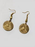 Handcrafted Dokra Brass Circular Earrings – Elegant Tribal Ethnic Jewelry for Women - Image 3
