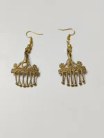 Handcrafted Dokra Brass Tassel Earrings – Traditional Tribal Ethnic Jewelry - Image 4