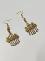 Handcrafted Dokra Brass Tassel Earrings – Traditional Tribal Ethnic Jewelry - Image 2
