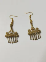 Handcrafted Dokra Brass Tassel Earrings – Traditional Tribal Ethnic Jewelry