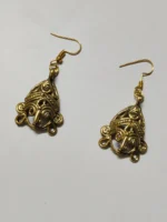 Handcrafted Dokra Brass Tribal Face Earrings – Traditional Ethnic Jewelry for Women - Image 2