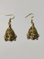 Handcrafted Dokra Brass Tribal Face Earrings – Traditional Ethnic Jewelry for Women