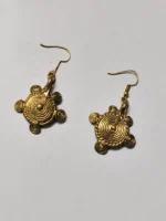 Handcrafted Dokra Brass Round Earrings – Circular Spiral Motif Earrings - Image 4