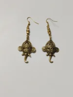 Handcrafted Dokra Brass Earrings – Elephant Motif Design (Pair) - Image 2