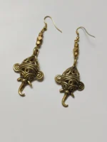 Handcrafted Dokra Brass Earrings – Elephant Motif Design (Pair) - Image 3
