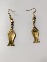 Handcrafted Dokra Brass Earrings – Tribal Fish‑Inspired Motif