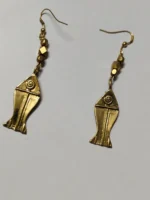 Handcrafted Dokra Brass Earrings – Tribal Fish‑Inspired Motif - Image 4