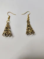 Handcrafted Dokra Brass Earrings – Cone‑Shaped Filigree Motif - Image 6