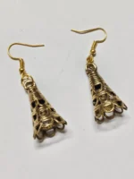 Handcrafted Dokra Brass Earrings – Cone‑Shaped Filigree Motif