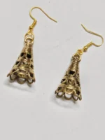 Handcrafted Dokra Brass Earrings – Cone‑Shaped Filigree Motif - Image 3