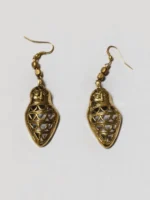 Handcrafted Dokra Brass Earrings – Owl Motif Design (Pair) - Image 4