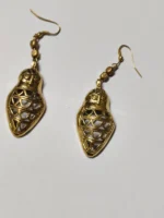 Handcrafted Dokra Brass Earrings – Owl Motif Design (Pair) - Image 2