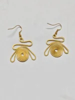 Handicraft Brass Earrings – Spiral Loop Design