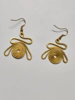 Handicraft Brass Earrings – Spiral Loop Design - Image 3