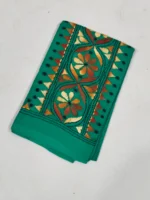 Green Cotton Kantha Stitch Blouse Piece - Image 2
