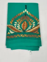 Handmade Kantha Stitch Blouse Piece Green - Image 3