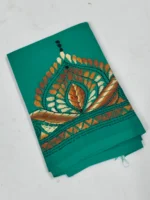 Handmade Kantha Stitch Blouse Piece Green - Image 2
