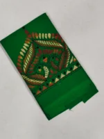 Cotton Kantha Stitch Blouse Piece Green - Image 3