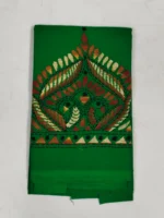 Cotton Kantha Stitch Blouse Piece Green - Image 4