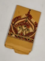 Cotton Kantha Stitch Blouse Material – beige - Image 3