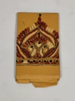 Cotton Kantha Stitch Blouse Material – beige - Image 4