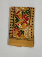 Cotton Hand Work Kantha Blouse Piece - Multi-color Threadwork (Beige)