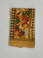 Cotton Hand Work Kantha Blouse Piece - Multi-color Threadwork (Beige) - Image 4