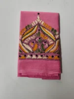 Handicraft Cotton Pink  Kantha Stitch Blouse Piece Material