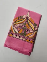 Handicraft Cotton Pink  Kantha Stitch Blouse Piece Material - Image 2