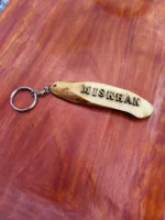 Handmade Wooden Key Ring Surname Name