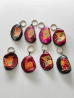 Handcrafted leather keychain set of various colors