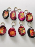 Handcrafted leather keychain set of various colors - Image 4