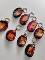 Handcrafted leather keychain set of various colors - Image 2