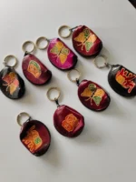 Handcrafted leather keychain set of various colors - Image 3