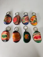 Handcrafted leather keychain set of various colors (8pc)
