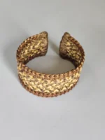 Organic Grass Hand Bracelet (golden brown and Silver) - Image 6