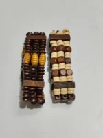 Wooden Beaded Adjustable Stretchable Bracelet Pack of 2 - Image 5