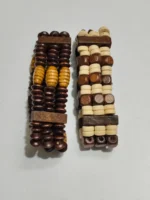 Wooden Beaded Adjustable Stretchable Bracelet Pack of 2 - Image 3