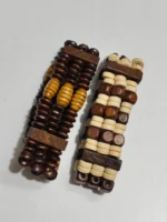 Wooden Beaded Adjustable Stretchable Bracelet Pack of 2 - Image 4