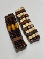 Wooden Beaded Adjustable Stretchable Bracelet Pack of 2