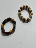 Wooden Beaded Adjustable Stretchable Bracelet Pack of 2 - Image 2