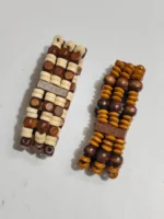 Wooden Beaded Adjustable Stretchable Bracelet Pack of 2 - Image 4