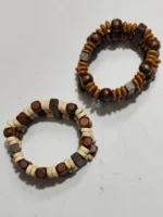 Wooden Beaded Adjustable Stretchable Bracelet Pack of 2 - Image 2