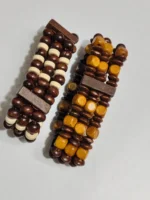 Wooden Beaded Adjustable Stretchable Bracelet Pack of 2 - Image 3