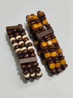 Wooden Beaded Adjustable Stretchable Bracelet Pack of 2 - Image 4