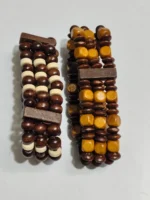 Wooden Beaded Adjustable Stretchable Bracelet Pack of 2 - Image 2