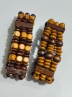 Wooden Beaded Adjustable Stretchable Bracelet Pack of 2 - Image 2