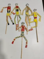 Handcrafted Palm Leaf Sepoy Puppet Set –  Folk Art Toy (Set of 5) - Image 4