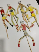 Handcrafted Palm Leaf Sepoy Puppet Set –  Folk Art Toy (Set of 5) - Image 2